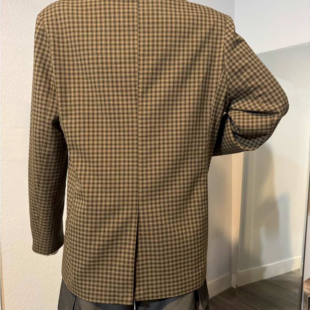 OAK + FORT Brown Plaid Blazer - Picture 6 of 8